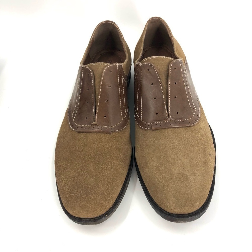 Nwt Robert Wayne Creid Derby Oxford Shoes Suede Leather Brown Tan Sz 10d W/ Box — image 3 of 8